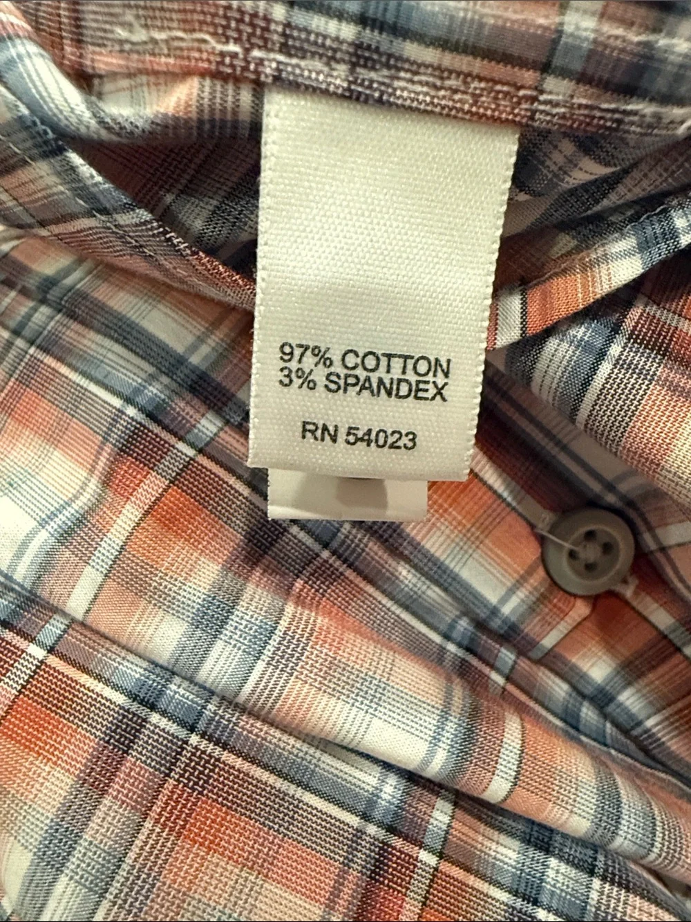 Banana Republic Orange and Blue Plaid Long-Sleeve Dress Shirt